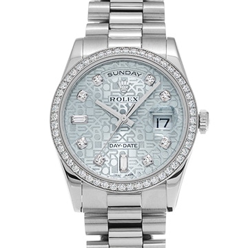 ロレックス デイデイト 118346A アイスブルーコンピュータ/ダイヤモンド メンズ 時計 【中古】【wristwatch】