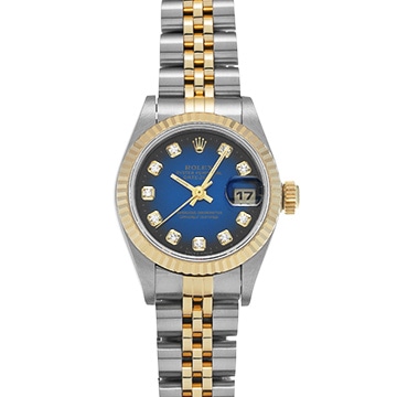 ロレックス デイトジャスト 69173G ブルー・グラデーション/ダイヤモンド レディース 時計 【中古】【wristwatch】