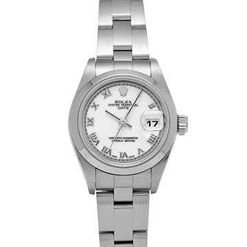 ロレックス オイスターパーペチュアル デイト 79160 ホワイト レディース 時計 【中古】【wristwatch】