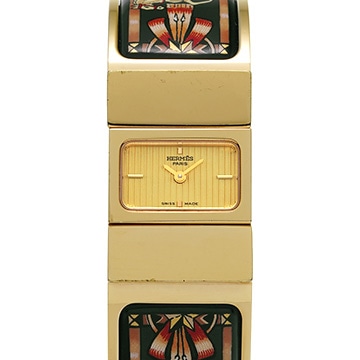 エルメス ロケ L01.201 シャンパン レディース 時計 【中古】【wristwatch】