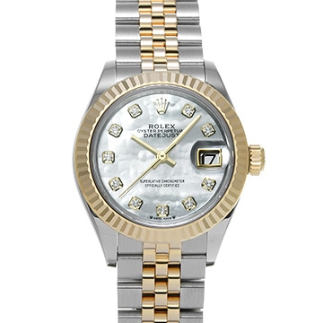 ロレックス レディ デイトジャスト 28 279173NG ホワイトシェル/ダイヤモンド レディース 時計 【中古】【wristwatch】