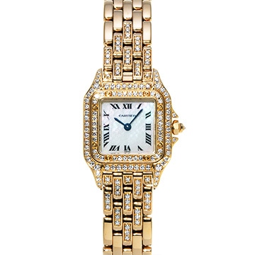 カルティエ パンテール ドゥ カルティエ SM 1280 2 ホワイトシェル レディース 時計 【中古】【wristwatch】