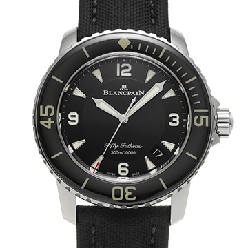 ブランパン フィフティ ファゾムス 5015-1130-52A ブラック メンズ 時計 【中古】【wristwatch】
