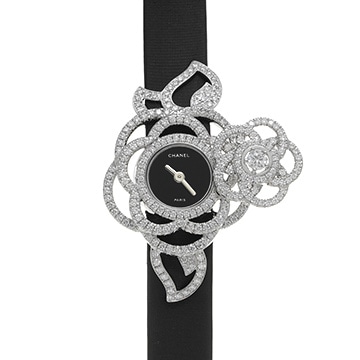 シャネル カメリア J3755 ブラック レディース 時計 【中古】【wristwatch】