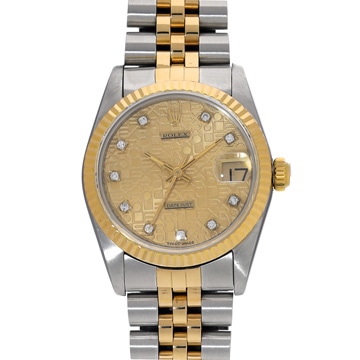 ロレックス デイトジャスト 68273G シャンパンコンピュータ/ダイヤモンド ユニセックス 時計 【中古】【wristwatch】