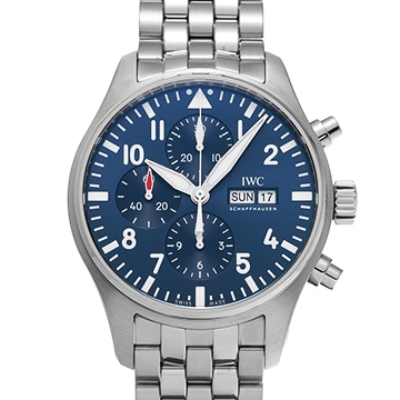 IWC パイロットウォッチ クロノグラフ プティ・プランス IW377717 ブルー メンズ 時計 【中古】【wristwatch】