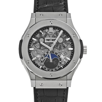 ウブロ クラシックフュージョン アエロフュージョン チタニウム ムーンフェイズ 517.NX.0170.LR スケルトン メンズ 時計 【中古】【wristwatch】