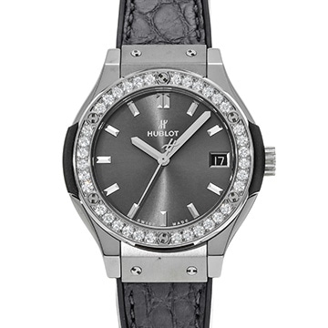 ウブロ クラシックフュージョン チタニウム レーシンググレー 581.NX.7071.LR.1104 グレー レディース 時計 【中古】【wristwatch】