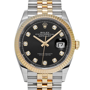 ロレックス デイトジャスト 36 126233G ブラック/ダイヤモンド メンズ 時計 【中古】【wristwatch】