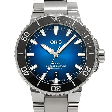 オリス アクイス デイト クリッパートン 01 733 7730 4185-Set MB ブルー メンズ 時計 【中古】【wristwatch】