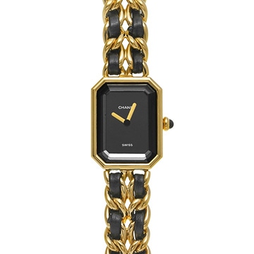 シャネル プルミエール M H0001 ブラック レディース 時計 【中古】【wristwatch】