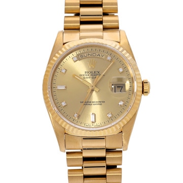 ロレックス デイデイト 18238A シャンパン/ダイヤモンド メンズ 時計 【中古】【wristwatch】