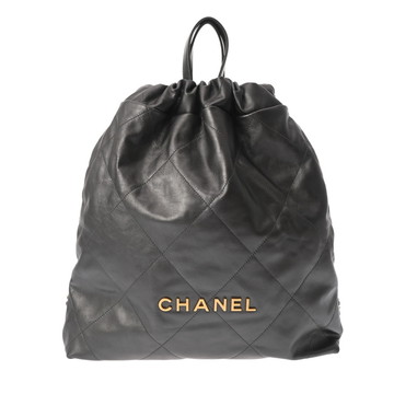 シャネル マトラッセ ラージ バッグパック CHANEL22 グレー AS3313 シャイニーカーフスキン レディース バッグ 【中古】【bag】