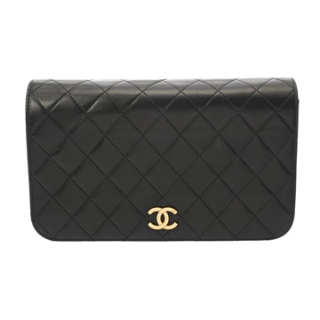 シャネル マトラッセ プッシュロックチェーンショルダー ブラック ラムスキン レディース バッグ 【中古】【bag】