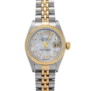 ロレックス デイトジャスト 79173NG ホワイトシェル/ダイヤモンド レディース 時計 【中古】【wristwatch】