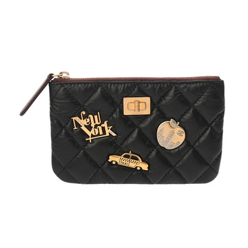 シャネル 2.55 NY56th ストリート店限定品 ブラック エイジドカーフスキン レディース 【中古】【bag】