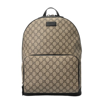 グッチ バッグパック ベージュ/エボニー/ブラック 406370 493075 GGスプリームキャンバス/レザー レディース バッグ 【中古】【bag】