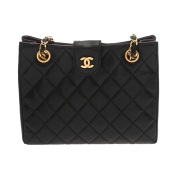 シャネル マトラッセ チェーントート ブラック ラムスキン レディース バッグ 【中古】【bag】