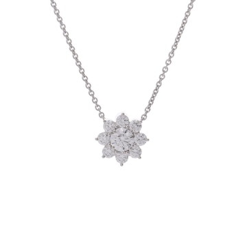 ハリー ウィンストン サンフラワー ネックレス ミニ シルバー PEDPNA003SF Pt950プラチナ レディース ジュエリー 【中古】【jewelry】