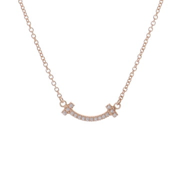 ティファニー Tスマイル ネックレス ミニ ゴールド K18ピンクゴールド PG レディース ジュエリー 【中古】【jewelry】