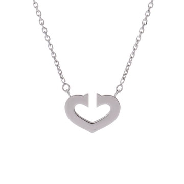 カルティエ Cハート ネックレス シルバー K18ホワイトゴールド WG レディース ジュエリー 【中古】【jewelry】