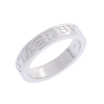 ブルガリ ダブルロゴリング 1PD シルバー K18ホワイトゴールド WG レディース ジュエリー 【中古】【jewelry】