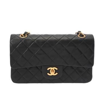 シャネル マトラッセ Wフラップ Wチェーンショルダー 23 ブラック A01113 ラムスキン レディース バッグ 【中古】【bag】