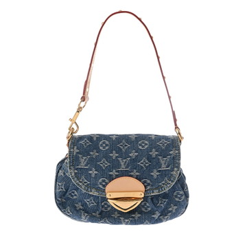 ルイ ヴィトン モノグラムデニム サンセット LVリミックス ブルー M46829 デニム レディース バッグ 【中古】【bag】
