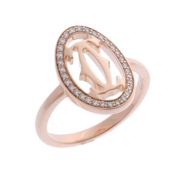 カルティエ ロゴドゥーブル リング #48 ゴールド K18ピンク