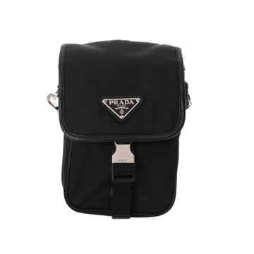プラダ Re-Nylon  ブラック 2VD043 サフィアーノレザー レディース バッグ 【中古】【bag】