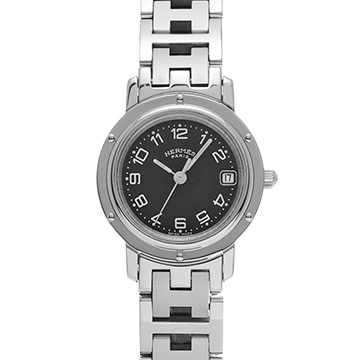 エルメス クリッパー CL4.210 ブラック レディース 時計 【中古】【wristwatch】