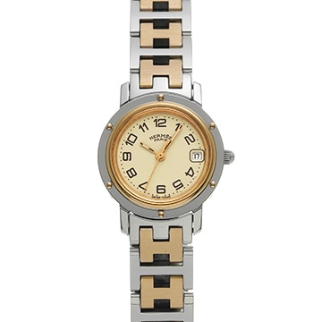 エルメス クリッパー CL4.220 アイボリー レディース 時計 【中古】【wristwatch】