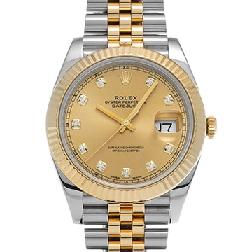 ロレックス デイトジャスト 41 126333G シャンパン/ダイヤモンド メンズ 時計 【中古】【wristwatch】