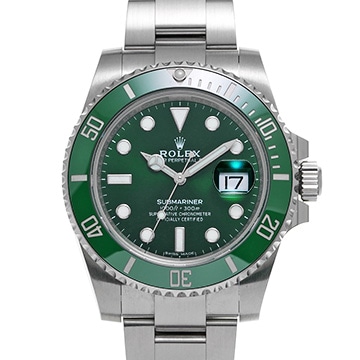 ロレックス サブマリーナ デイト 116610LV グリーン メンズ 時計 【中古】【wristwatch】