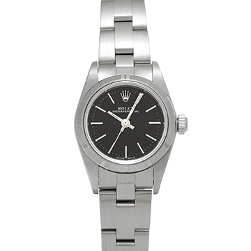 ロレックス オイスターパーペチュアル 76030 ブラック レディース 時計 【中古】【wristwatch】