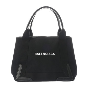 バレンシアガ ネイビーカバス S ブラック 339933 1000 W 002123 キャンバス/レザー レディース バッグ 【中古】【bag】