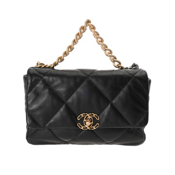 シャネル CHANEL19 ラージ ハンドバッグ ブラック AS1161 ラムスキン レディース バッグ 【中古】【bag】