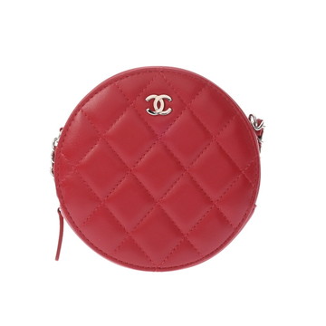 シャネル マトラッセ チェーンクラッチ レッド AP0245 ラムスキン レディース バッグ 【中古】【bag】