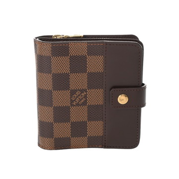 ルイ ヴィトン ダミエ コンパクトジップ ブラウン N61668 ダミエキャンバス ユニセックス 財布 【中古】【purse】