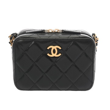 シャネル マトラッセ スモール ヴァニティケース ブラック ソフトグレインドカーフスキン レディース バッグ 【中古】【bag】