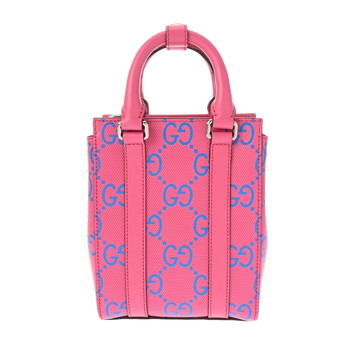 グッチ GGエンボス 2way ミニトートバッグ ピンク 696010 520981 レザー レディース バッグ 【中古】【bag】