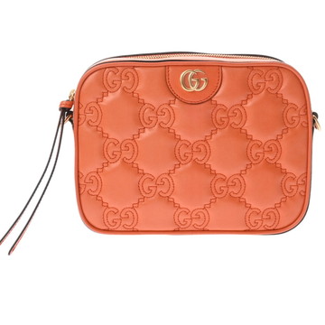 グッチ GGマトラッセ スモールショルダーバッグ オレンジ 702234 525040 レザー レディース バッグ 【中古】【bag】