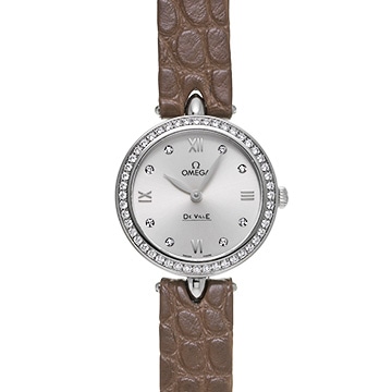 オメガ デ・ヴィル プレステージ クォーツ デュードロップ 424.18.27.60.52.001 シルバー/ダイヤモンド レディース 時計 【中古】【wristwatch】