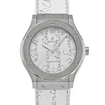 ウブロ クラシックフュージョン ベルルッティ スクリット フラットビアンコ 511.NE.050W.VR.JBER19 ホワイト メンズ 時計 【中古】【wristwatch】