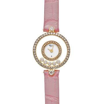 ショパール ハッピーダイヤモンド 20/3957 ホワイト/ダイヤモンド レディース 時計 【中古】【wristwatch】