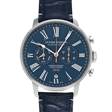 ユリス ナルダン マリーン トルピユール アニュアルカレンダー 限定300本 1533-320LE-3A-175 ブルー ユニセックス 時計 【中古】【wristwatch】