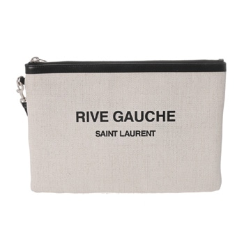 サンローラン リヴゴーシュ ホワイト/ブラック PLB565722.0219 PVC/レザー レディース バッグ 【中古】【bag】