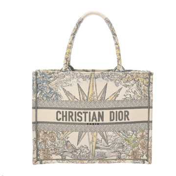 ディオール ブックトート バッグ ミディアム Reve ｄ infini エクリュ/グレー M1296ZMDW_M884 エンブロイダリーキャンバス レディース バッグ 【中古】【bag】