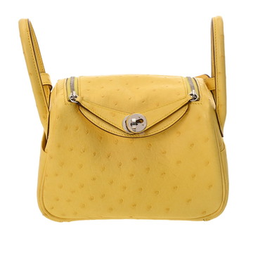 エルメス リンディ ミニ ジョーヌシトロン オーストリッチ レディース バッグ 【中古】【bag】