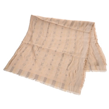 ルイ ヴィトン ショール モノグラム シャイン  ベージュ M76337 シルク50％/レーヨン24%/ウール16％/ルレックス10% レディース 【中古】【other】